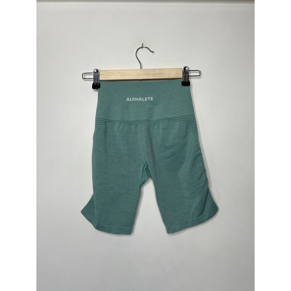 Alphalete Women Size S Green Seamless Biker Shorts - Picture 2 of 3